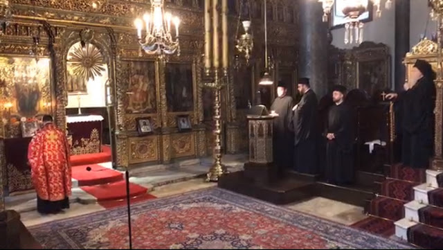 Η Ιερά Ακολουθία ΤΩΝ Γ' Χαιρετισμών στο μαρτυρικό Φανάρι παρουσία του Πατριάρχου μας (VIDEO  -  20/03/2020)