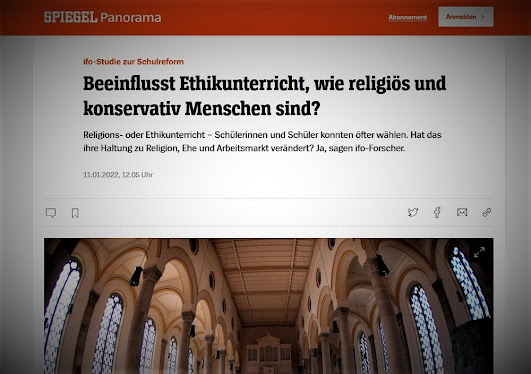 Γερμανική Μελέτη αποδεικνύει ότι το Μάθημα των Θρησκευτικών έχει βαρύνοντα Ρόλο στην Θρησκευτικότητα των Ανθρώπων στην Ενήλικη ζωή τους